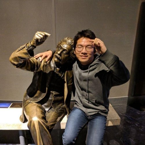 A picture of me and Einstein being buds